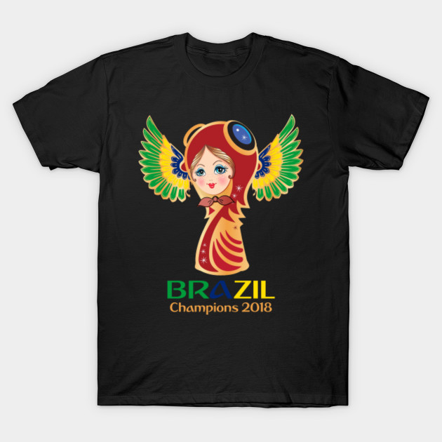 FIFA Worl Cup - Matryoshka Doll Mixed With FIFA World Cup Trophy And Brazil Flag's Colors TShirt